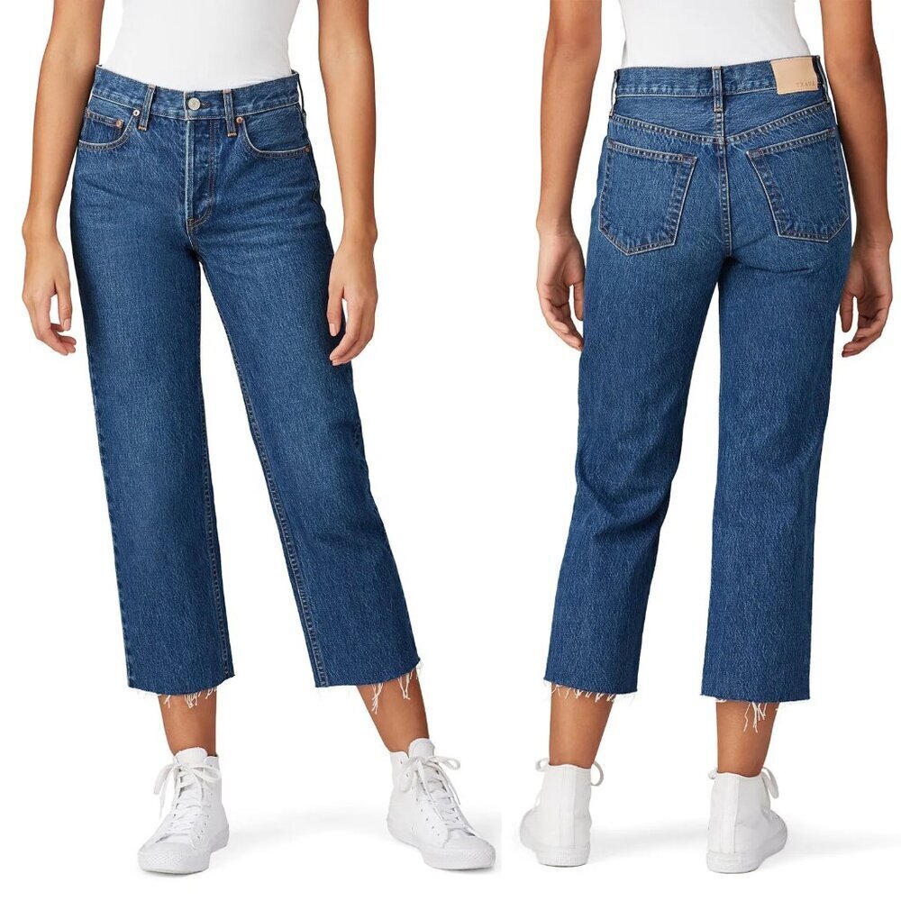 TRAVE Vivienne Cropped Straight-Leg Jeans In Borrowed Time Size 28 - Picture 2 of 12